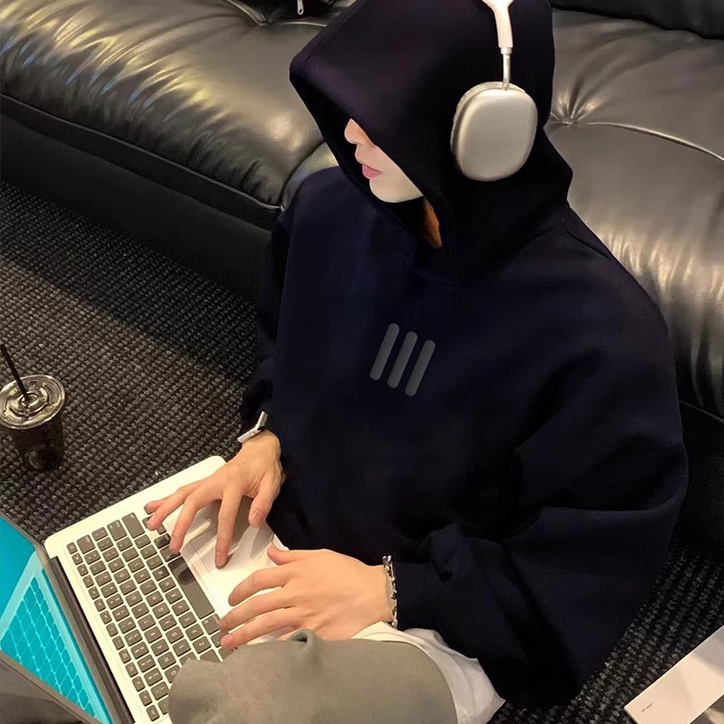 FOG MIKI ESSENTIALS三条杠美式潮牌重磅加绒宽松连帽卫衣男秋冬