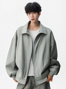 dnnnnx美式复古小众潮牌加厚宽松休闲百搭翻领夹克外套男女秋冬款