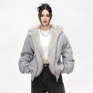 FIDO 小众潮牌加厚棉衣宽松毛领棉服外套男女秋冬 DIDO座山雕美式