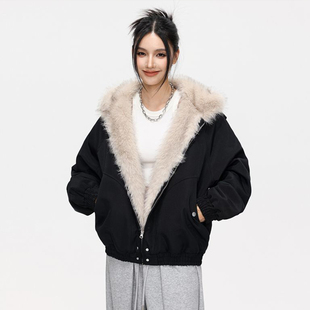 FIDO 小众潮牌加厚棉衣宽松毛领棉服外套男女秋冬 DIDO座山雕美式