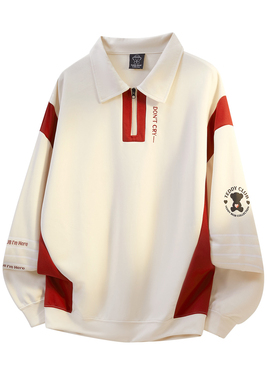 【周深同款】Treed泰迪美式潮宽松字母刺绣加绒polo卫衣男女秋冬