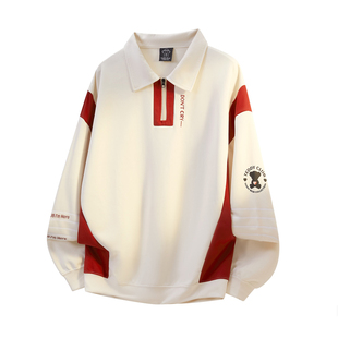 潮宽松字母刺绣加绒polo卫衣男女秋冬 Treed泰迪美式 周深同款