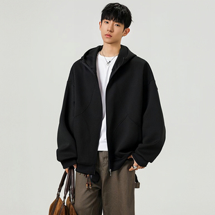 重磅宽松潮高街连帽拉链卫衣男女秋冬 外套小众美式 FIDO DIDO开衫