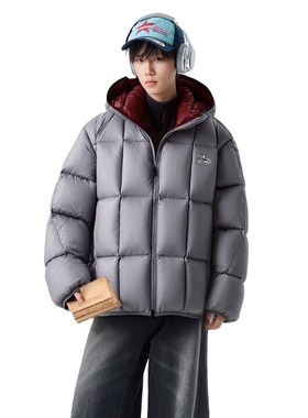 dnnnnx美式90鸭绒小众潮牌加厚保暖宽松刺绣连帽羽绒服外套男秋冬