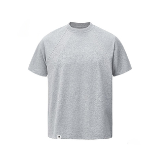 T恤夏季 PLAY BOBOBUS美式 复古简约纯棉拼接纯色圆领短袖 男女同款