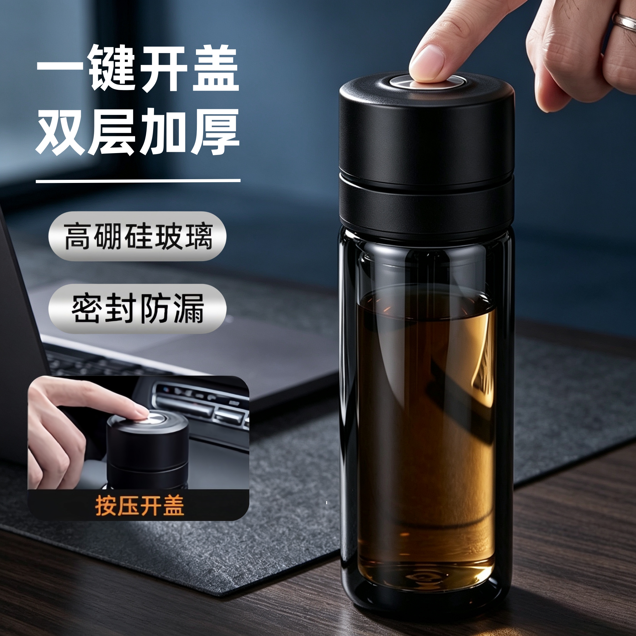 精品黑武士高硼硅玻璃杯工厂直销