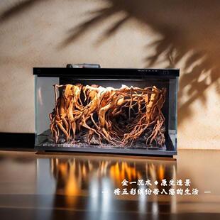 一体鱼缸造景骨架小米鱼缸南美沉木鱼缸造景亚马逊雨林水下森林景