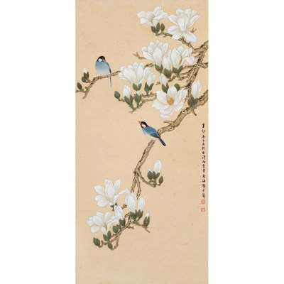 苏绣DIY套件 花鸟系列 玉兰花鸟 40CM X 80CM/40X100CM  满额包邮