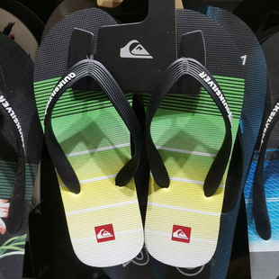 现货Quiksilver2025亲子款夏男士平跟凉拖休闲防滑防臭拼色人字拖