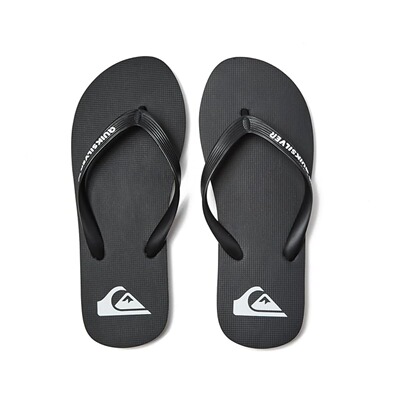 Quiksilver 男士速干人字拖 夏季黑色防滑沙滩拖 休闲夹脚凉拖