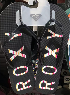 现货ROXY2025夏季新款黑色底凉拖鞋女简约时尚百搭仙女风人字拖