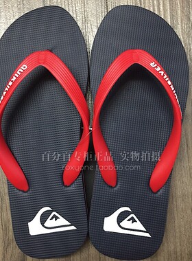 现货Quikilver2026年新款亲子男红平跟带速干凉鞋沙滩人字夹脚拖