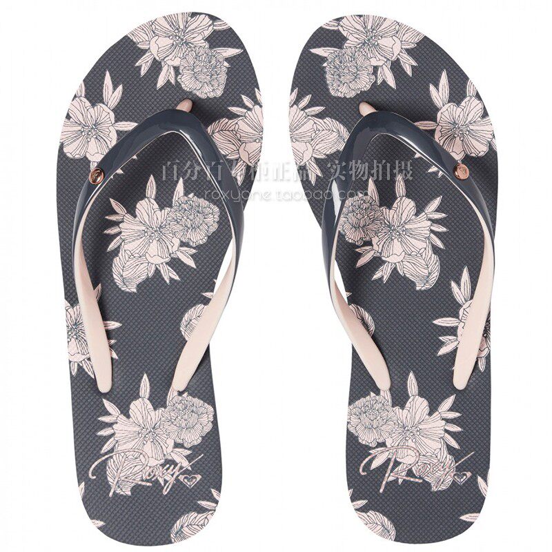 2021 new pattern Flat bottom ROXY Adhesive shoes Youth Light purple lady Versatile non-slip on vacation printingin the Women's Shoes, slipper, flip flops category - from Buy2taobao.com to provide professional Taobao agent buy service