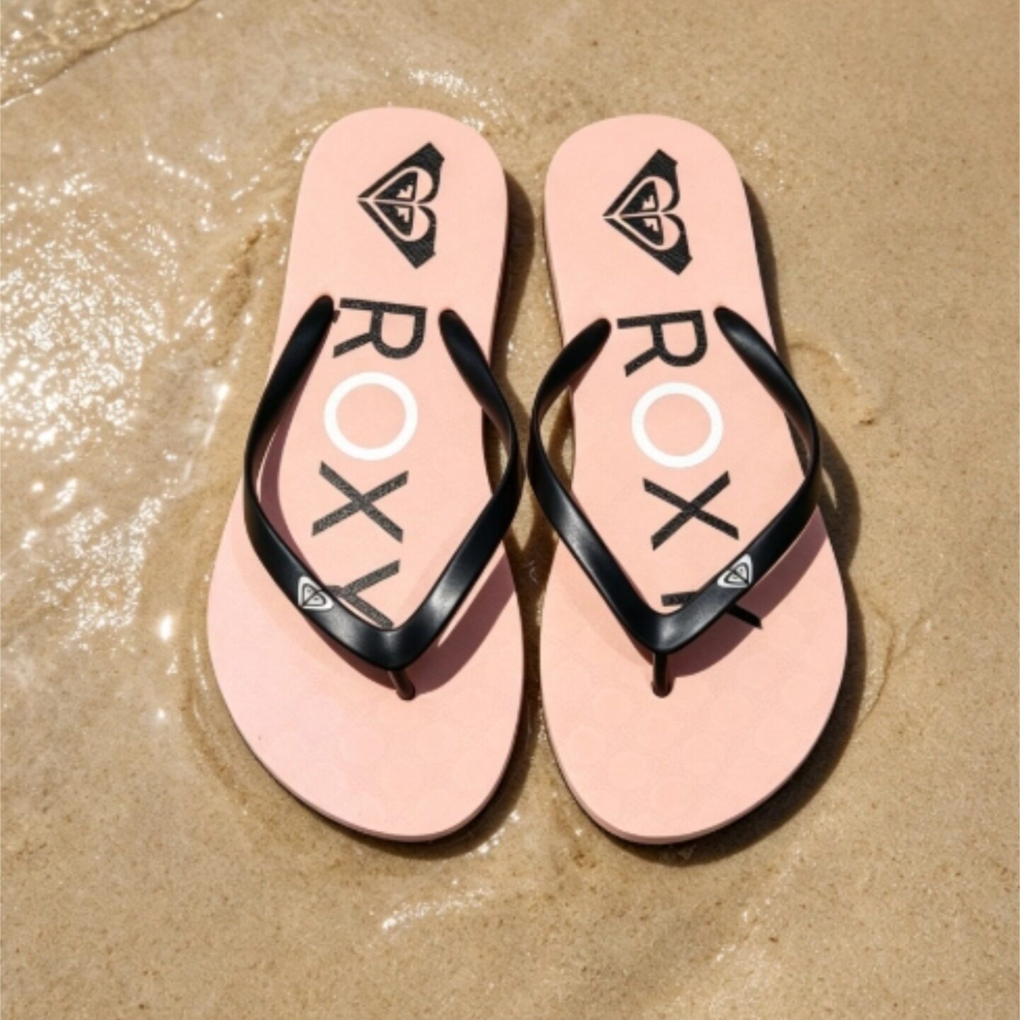 现货ROXY2026夏季新黑鞋带粉底