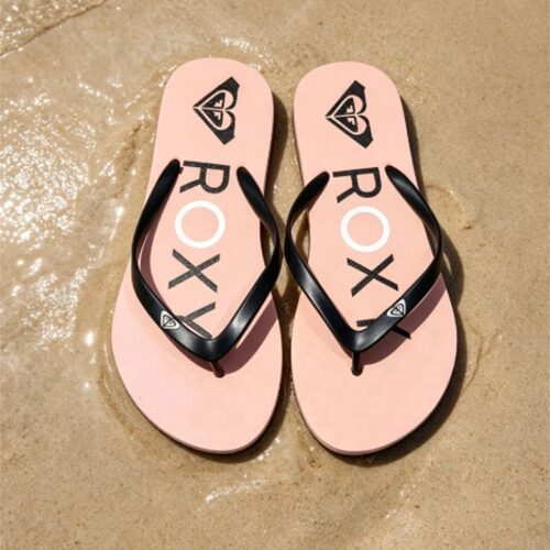现货ROXY2026夏季新黑鞋带粉底