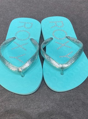 ROXY2025新款夏季女童浅蓝色凉拖休闲百搭仙女风防滑防臭人字拖
