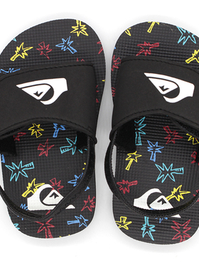 速发Quiksilver2026新款夏季儿童透气平跟一字拖休闲沙滩露趾防滑