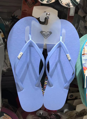 ROXY专柜女士潮牌窄版紫蓝细带平底夹脚人字拖轻奢沙滩显白现货