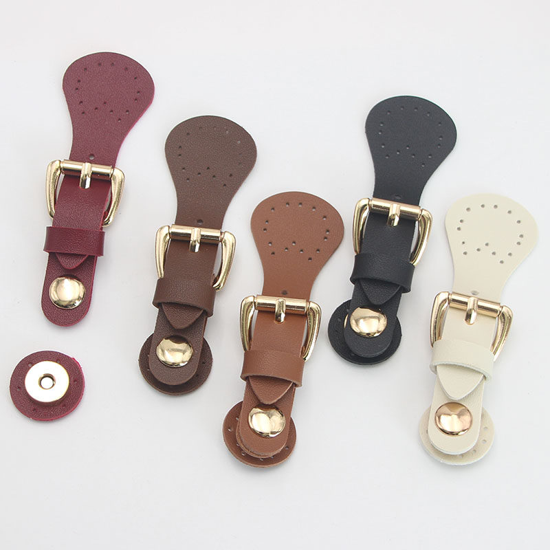 pu可调节皮革搭扣连接扣 金属磁铁皮对扣按扣纽扣手工DIY包包配件