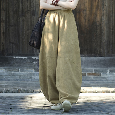 宽松做旧长裤子打坐禅修太极裤