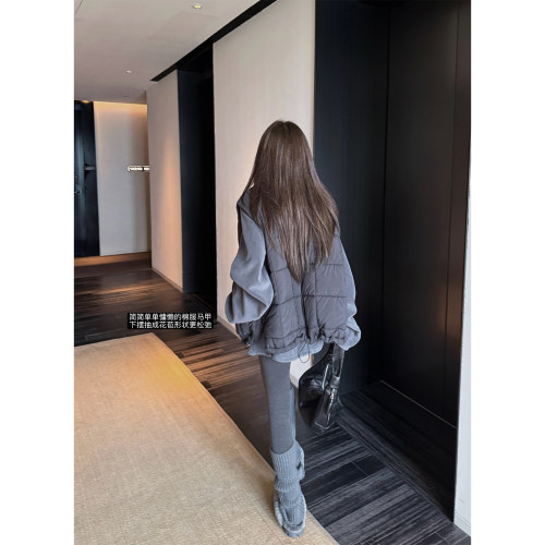 superniniyy 豆乳欧包&极简廓型秋冬新款宽松花苞下摆棉服马甲女