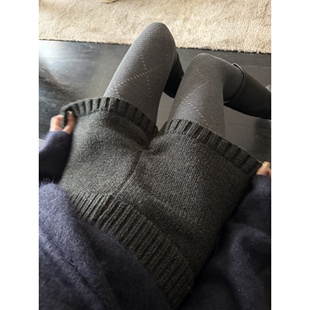 好好穿啊!自留美丽诺绵羊毛石墨灰加厚显瘦包裹感超短针织短裤女