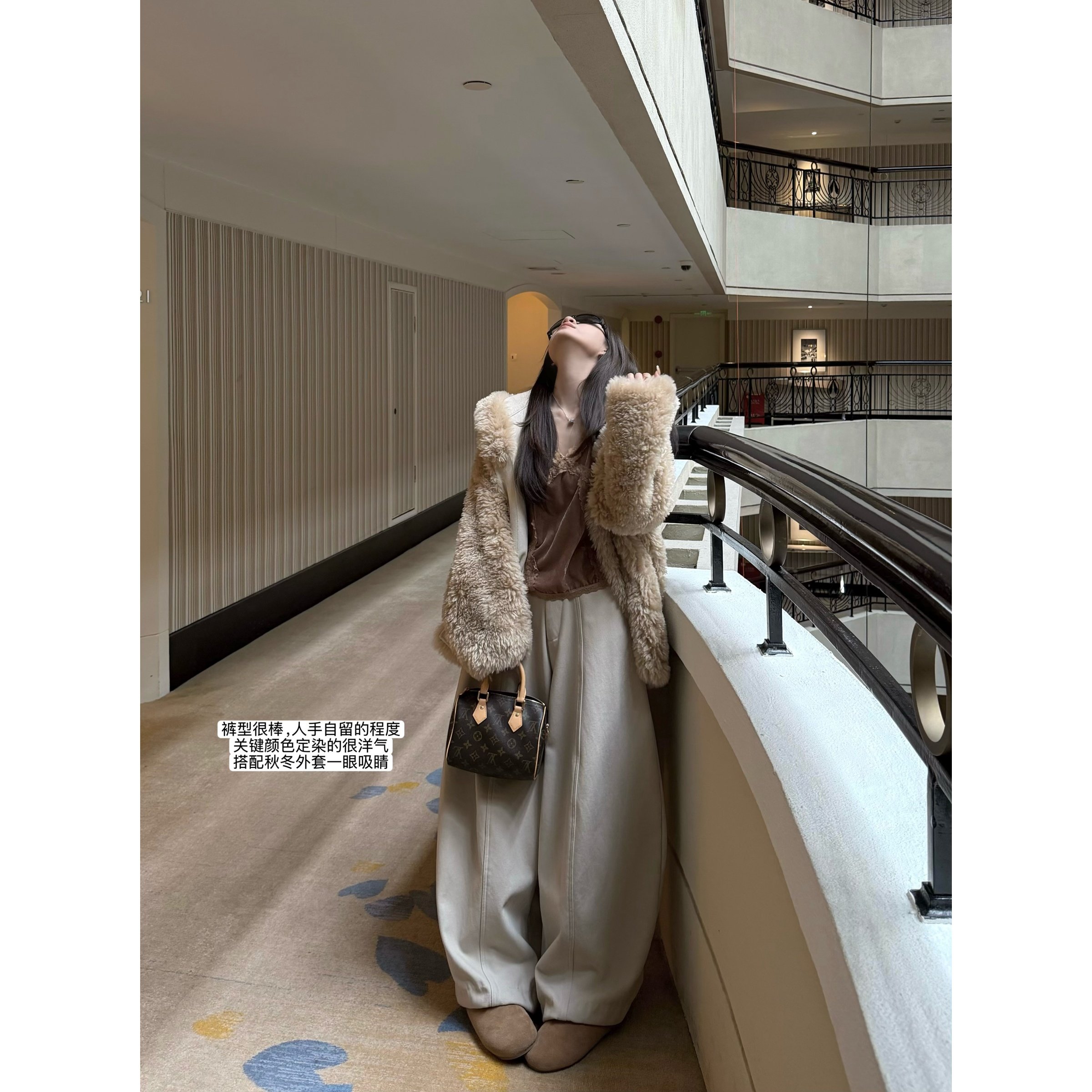 '顶流裤型'定染豆浆白海鸥灰莱赛尔加厚奥粒绒500g保暖气球裤长裤