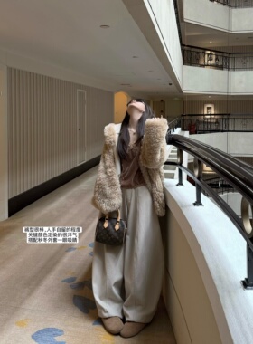 '顶流裤型'定染豆浆白海鸥灰莱赛尔加厚奥粒绒500g保暖气球裤长裤