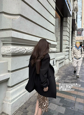 '高智大女主'高品质改良版时髦感青果领斜扣显瘦宽肩宽松西装外套