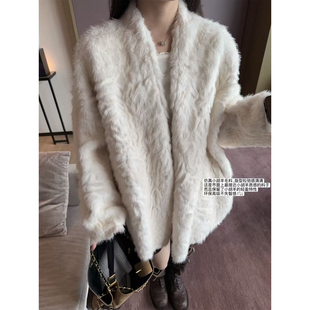 superniniyy 高品顶仿小胡羊皮毛极简一体龟背感显瘦轻盈毛毛外套