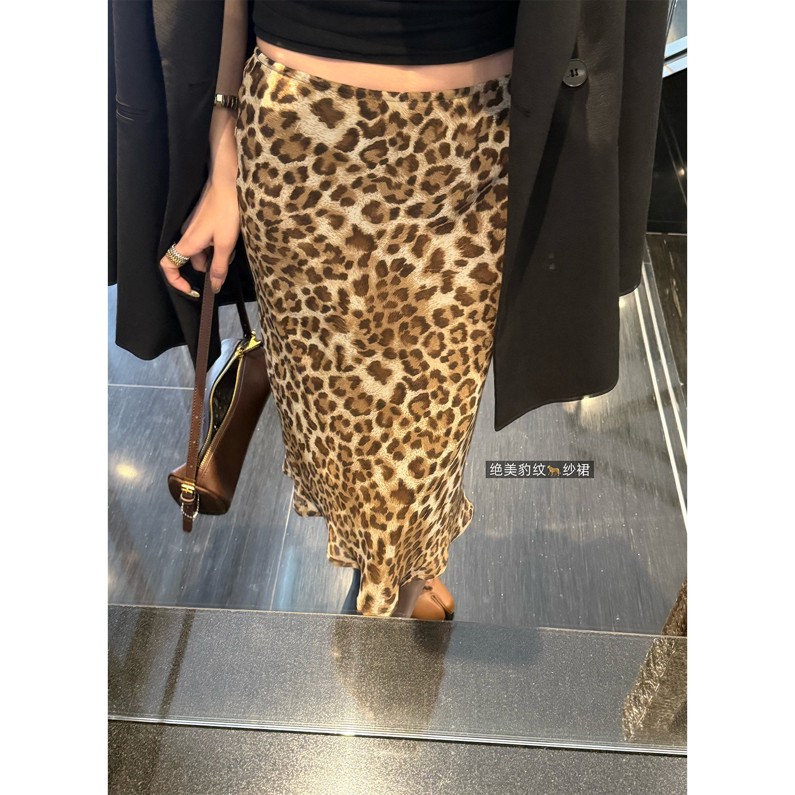 superniniyy豹纹斜裁半身裙高包容显瘦款券后118元