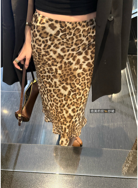 superniniyy曼妙豹纹&绝美豹纹发财纱裙包容性极高斜裁工艺半身裙