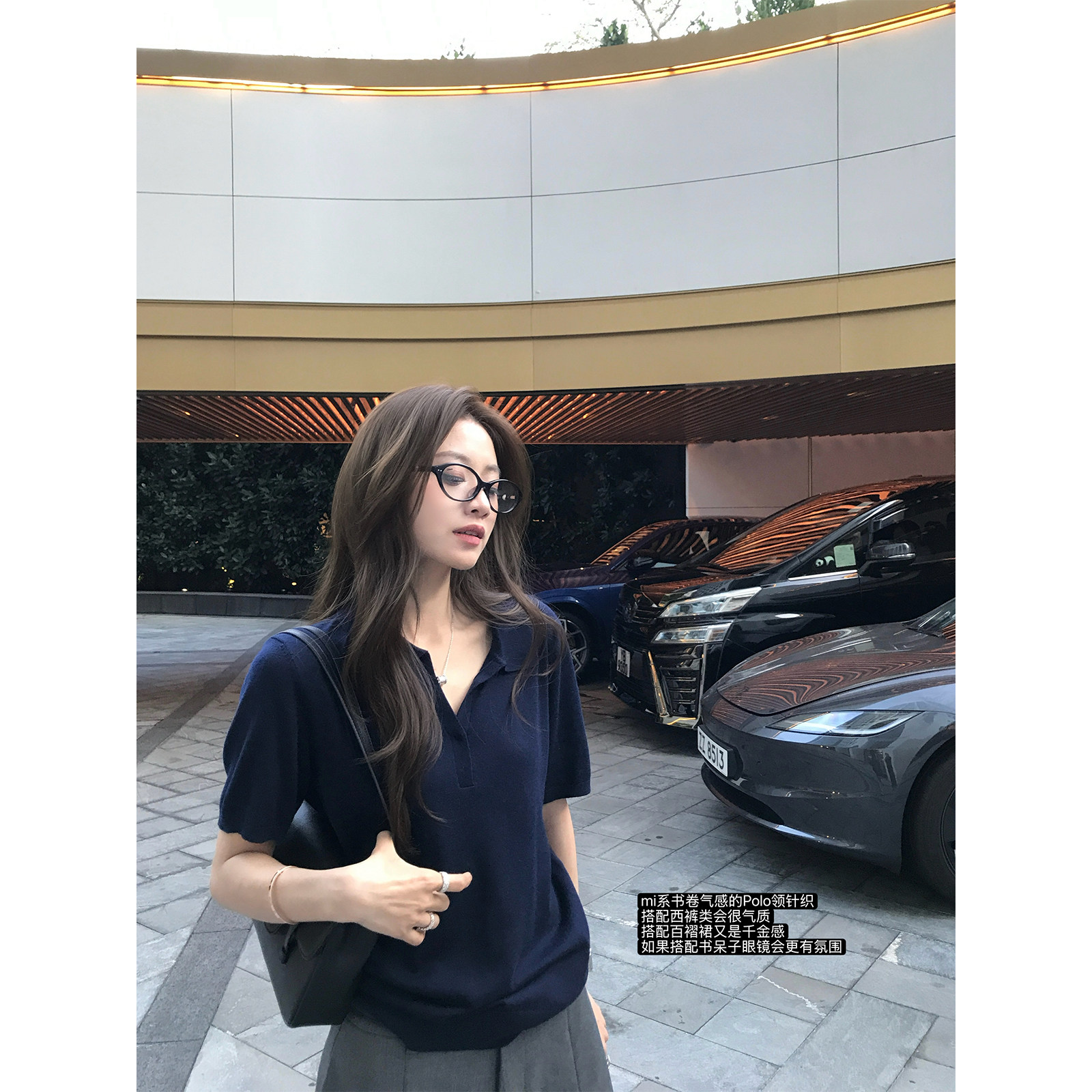 superniniyy 书卷气&amp;30羊毛老钱风polo领极简清爽气质针织衫女春