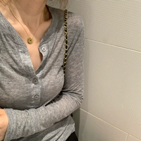 Superniniyy Work Wool Lazy и случайно, текстура слегка проникает, маленький задержок слегка свободной рубашки нижней части рубашки