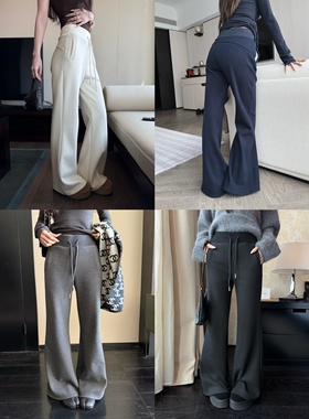 superniniyy 立体臀线拼接490g加厚复合奥粒绒微喇加绒卫裤运动裤