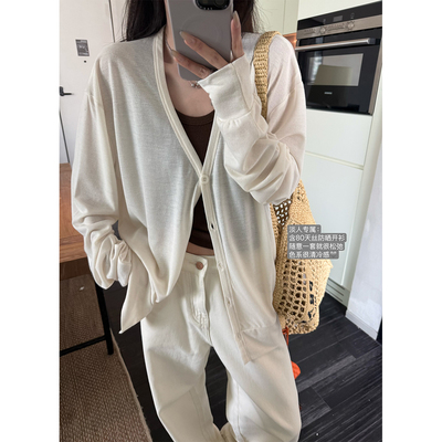 superniniyy 清冷松弛感80天丝开衫慵懒宽松显瘦防晒开衫上衣女春