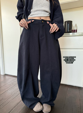 superniniyy 灯笼弯刀裤 超酷重工立体解构宽松显瘦工装休闲裤女