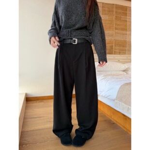 superniniyy 冰岛西裤&羊毛莱赛尔简约宽松高腰西装裤阔腿长裤