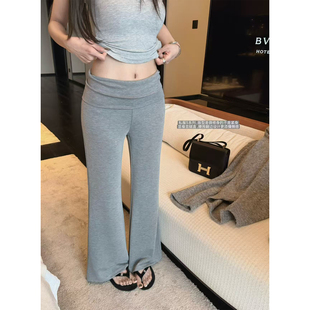长裤 休闲裤 折叠翻边腰慵懒舒适感拉满显瘦微喇裤 女 升级2.0yoga