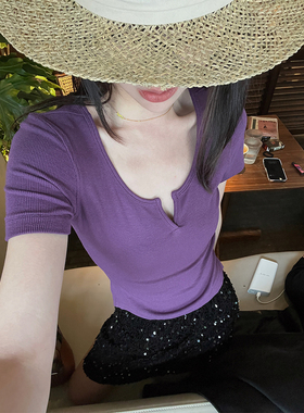 superniniyy 人手自留2件刚需版型调整n次超显瘦开口基础款t恤女