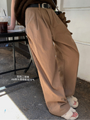 superniniyy 女秋 洋气有型AA街头感宽松高腰休闲裤 飒酷挺括工装 裤