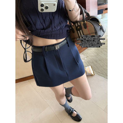 superniniyy 南瓜型裙裤&改良版挺阔显瘦藏青色超洋气短裤裙裤女
