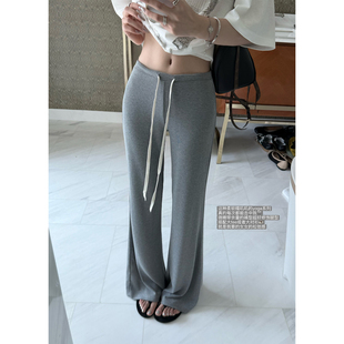 'lazy yoga'休闲松弛感微喇裤软弱感chao显瘦抽绳垂垂裤长裤女夏