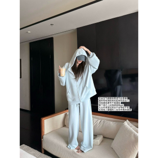 套装 淡人天菜天丝空气层松弛感柔软细腻垂感卫衣卫裤 云朵舒芙蕾