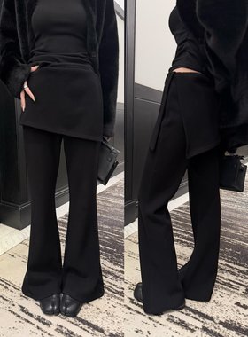 superniniyy 藏肉屁帘裤&加绒加厚显瘦侧开叉屁帘裙裤喇叭裤长裤
