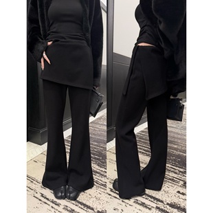 长裤 superniniyy 喇叭裤 &加绒加厚显瘦侧开叉屁帘裙裤 藏肉屁帘裤