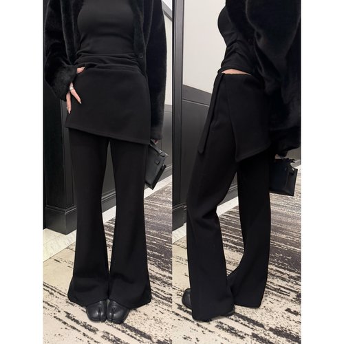 superniniyy 藏肉屁帘裤&加绒加厚显瘦侧开叉屁帘裙裤喇叭裤长裤