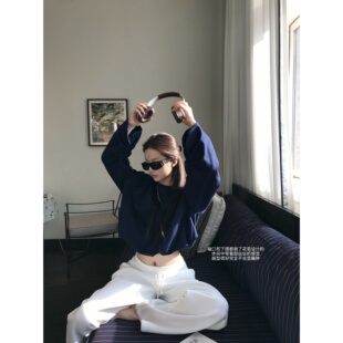 superniniyy 甜度升级&花苞褶皱设计显瘦显比例毛圈卫衣短款上衣