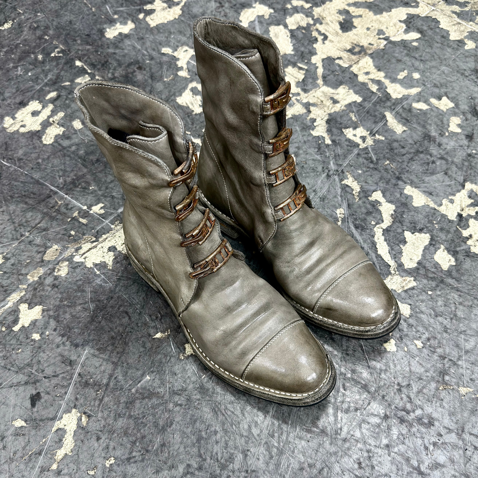thumbnail for 06 Metal Clasp Leather Boots staircase buckle Chelsea
