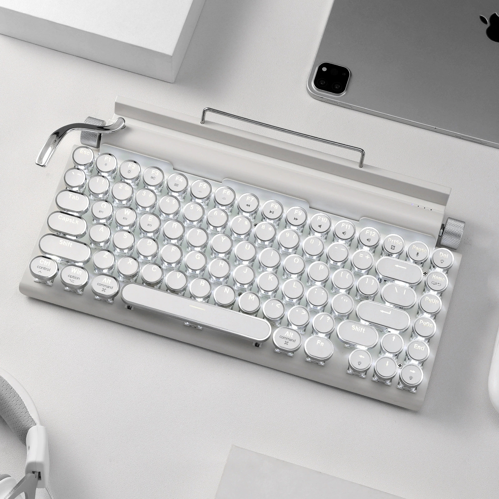 复古打字机青轴机械键盘双模连接